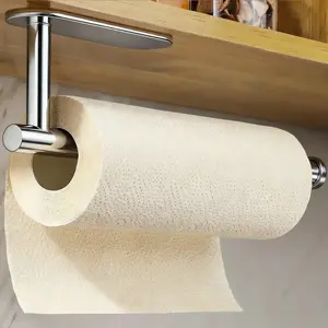 DGAPHRO Paper Towel Holder,Self Adhesive or Drilling Paper Towel Holders Under Cabinet,SUS304 Stainless Steel, Space-Saving, Easy Installation for Kitchen, RV & Bathroom-13" Towel Rack for Rolls, Plastic Wrap & More.