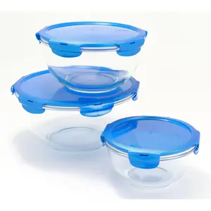 LocknLock 3-Piece Nestable Glass Mixing Bowls