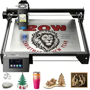 Longer New Upgrade RAY5 20W Laser Engraver 20000mW Output 32-bit Motherboard, 130W CNC Laser Cutter ，App Offline Control, DIY Engraver Tool for Metal/Glass/Wood
