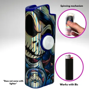FLKR LYTR Fidget Spinner Lighter Case "Jack Skelly" for Bic Spinner Lighter Case | FLKR LYTR