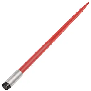 【Spotlight Day】VEVOR Hay Spear 49" Bale Spear 4500 lbs Capacity, Bale Spike Quick Attach Square Hay Bale Spears 1 3/4" wide, Red Coated Bale Forks, Bale Hay Spike with Hex Nut & Sleeve for Buckets Tractors Loaders