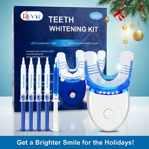 RVEYI LED Teeth Whitening Kit with 5x3ml Gel｜Enamel-Safe Carbamide Peroxide Formula｜Gentle Oral Whitening Blue Light effective teeth Whitening Devices & Kits｜Perfect Gift