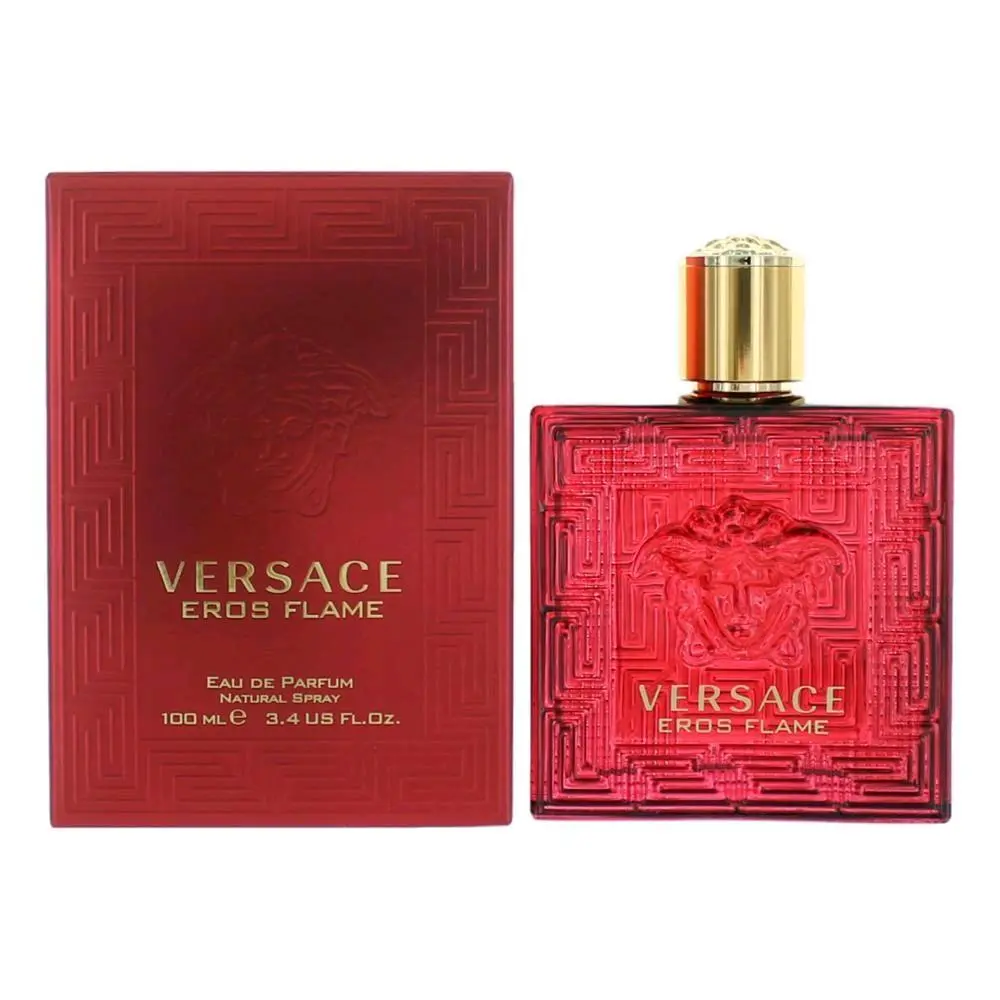VERSACE Eros Flame Eau de Parfum for Men, Bold Aroma and Statement Piece Fragrance, Natural Spray, 100ml / 3.4 fl. oz., Statement Pieces, Elegance With Strength