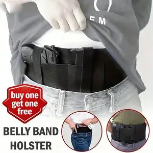 buy one get one free WGuardP Belly Holster Suitable for Both Men And Women - Premium Elastic, Breathable Design for Concealed Carry - Ideal for Discreet Carrying for Everyone for 9MM 380 Glock 17 19 26 43x