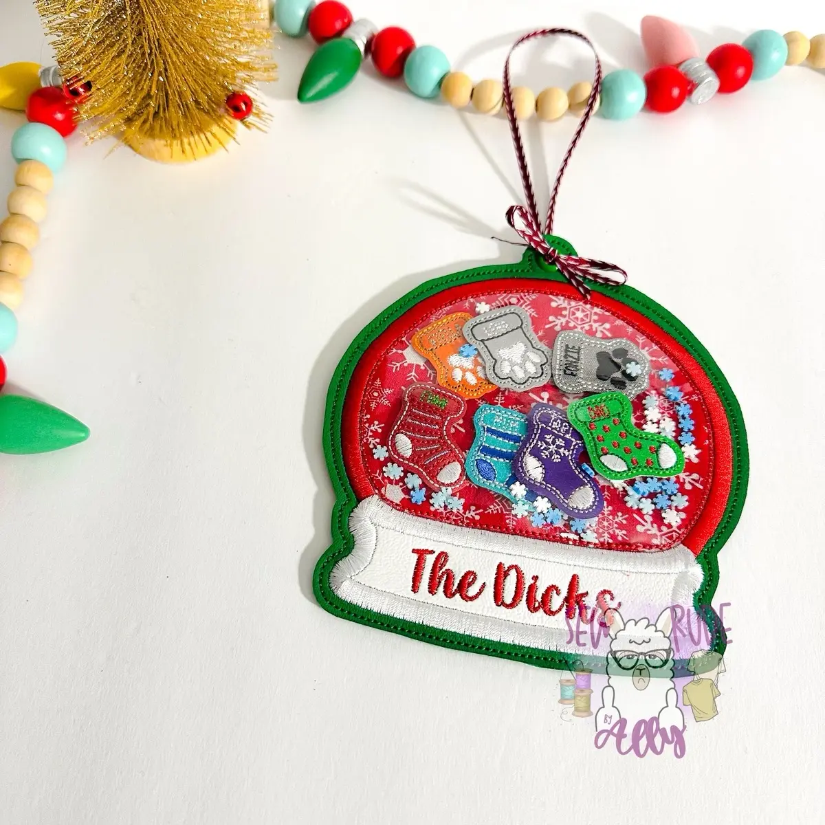 Personalized Snowglobe Shaker Ornament Handmade Handmade