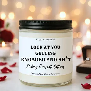 Engagement Candle – “Look at You Getting Engaged” Candle, Meaningful Engagement Gift for Bride-to-Be, Thoughtful Engagement Present, Scented Engagement Candle for Couples & Newly Engaged Women, engagement gifts for best friend, engaged couples