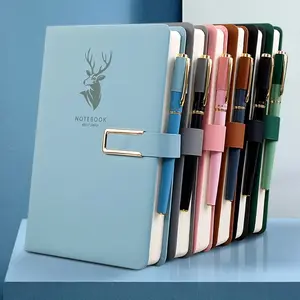 6pcs Premium Faux Leather A5 Notebooks with Buckle, Soft Satin Finish for Home, Office, and Study Durability