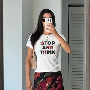 GGOR Stop And Think Top A Twink women Tee, Witty Puns Funny Gay LGBTQ Shirt, Cute Gift for Supporters Please refer to the size chart when making your purchase.