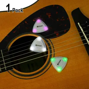 LED Light Up Guitar Pick, 1 Count Triangle Shaped Vibrating Light Guitar Pick, Flashing Guitar Pick, Guitar Accessories for Stage Performance, Vibrant Lighting, Flash Effect
