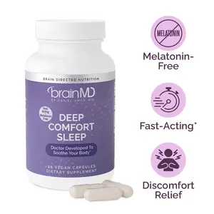 BrainMD - Deep Comfort Sleep | Doctor Developed to Soothe Your Body - 90 Vegan Capsules