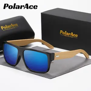 PolarAce men's and women's same bamboo and wood feet sunglasses retro wooden bamboo leg glasses outdoor travel sunshade sunglasses