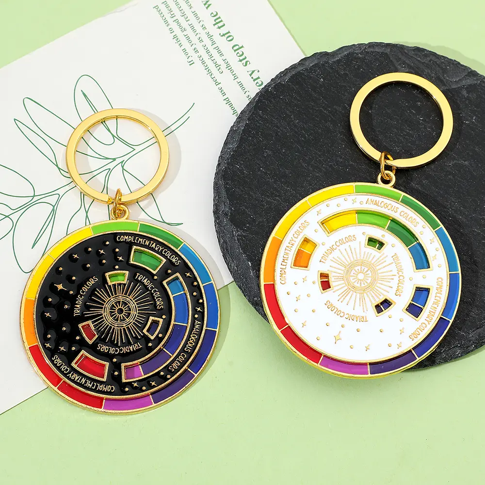 JEWEL-4U - Color Wheel Keyring for Painters, Interactive Keychain, Art Keychains, Gifts