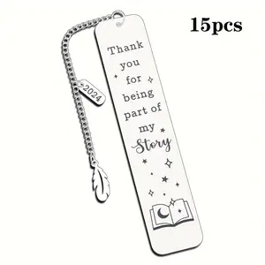 Letter Pattern Bookmark, Stainless Steel Bookmark, Teacher Appreciation Gift, Bookmark for Teacher, Office Stationery & Supplies