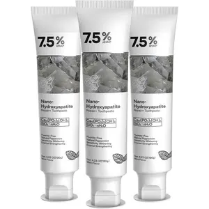 Hydroxyapatite Toothpaste for Advanced Enamel Protection, Gentle and Effective Formula, Fluoride-Free Toothpaste for Sensitive Teeth, 4.23oz (3) Toothbrush Oral Health