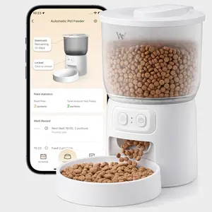 Waithem Wi-Fi Self-Dispensing Automatic Cat Feeder - Timed Dry Food Dispenser, App-Programmable Portion Control, Up To 10 Meals/Day, Dual Power Supply, For Cats & Small Dogs, Self-Dispensing Automatic Feeders