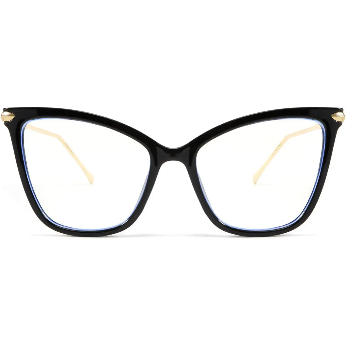 EyeconicFinds Oversized Cat Eye Glasses Frame Blue Light Blocking Eyewear for Women B2589