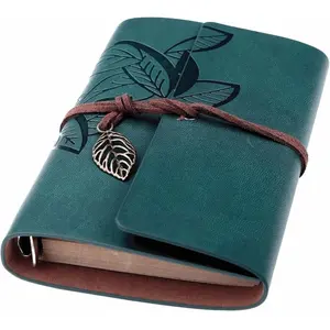 Leather Writing Journal, Refillable Travelers Notebook, Men & Women Leather Journals to Write in, Art Sketchbook, Travel Diary, Best Gifts for Teens Girls and Boys (Blue, 7 Inch)