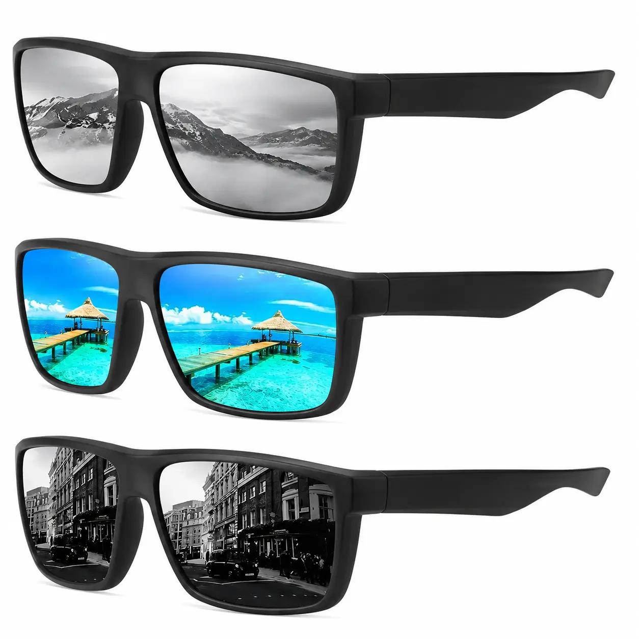 Floating Polarized Fishing Sunglasses, Anti-Glare Lightweight Sports Shades for Fishing & Boating