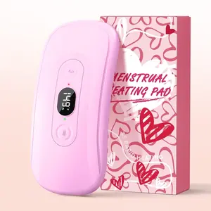 Portable Heating Pad for Period Cramps - 2 Timer 6 Heat Levels 6 Vibration Modes Cordless Electric Heating Pad for Back Pain Relief Menstrual Heating Pad Christmas Stocking Stuffer Pink