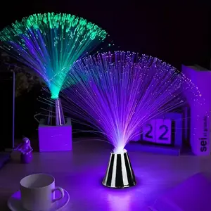 7-Color Automatic Changing Fiber Optic Light, Holiday Atmosphere Lamp with Switch Control, Dreamlike Decorative Lighting for Various Settings, Magic Led Lighting