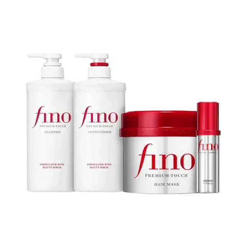 Fino Premium Touch Haircare Bundle - Anti-Frizz Conditioning Kit with Shampoo, Conditioner, Hair Mask, Oil, Alcohol-Containing Beauty Serum & Dipropylene Glycol Formulation