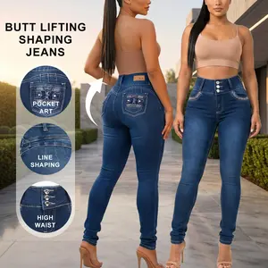 Women's Butt-Lifting & Slimming Jeans—Featuring Ultra-High Stretch and a Flattering High-Waisted Fit. Adorned with a unique back-pocket design, these versatile jeans are suitable for all seasons and pair perfectly with everything from high heels to flats.