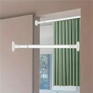 1 Pack Tension Curtain Rod 19.6-31.49 Inch (Approx. 50-80cm), Small Short Adjustable Retractable Spring Loaded Rod for Window Cabinet Shutter Closet Bedroom Kitchen Bathroom Door No Drilling Telescopic Curtain Rod