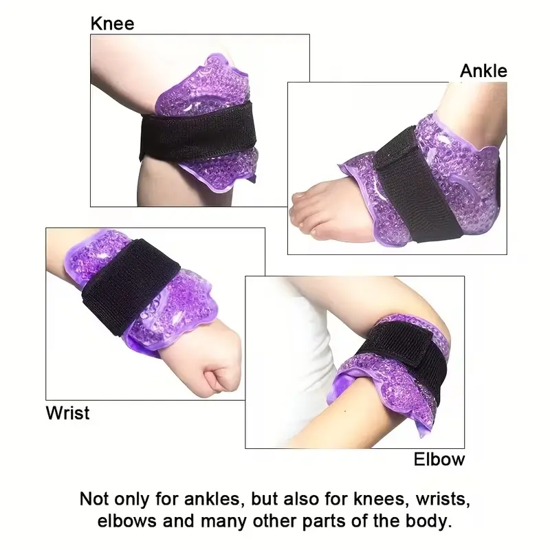 Relax ice bag Ankle gel bead bag, soft plush fine craft cold and hot compression gel bag, reusable, knee support, leg brace, relax ice bag