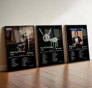 Set Of 3 Drake Bundle Album Cover Posters, Rapper Wall Art Poster HD Print Unframed Aesthetic Room Home House Modern Wall Decor Trendy Gift.