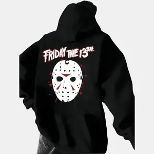 Men's StyleLogo Ice Hockey Mask Hoodie - Horror Movie Costume, Kangaroo Pocket, Winter Warm Pullover, Ice Hockey Mask Design, Suitable for Jason Fans and Themed PartiesHalloween Casual Fashion lets go outfit streetwear outfits fashion