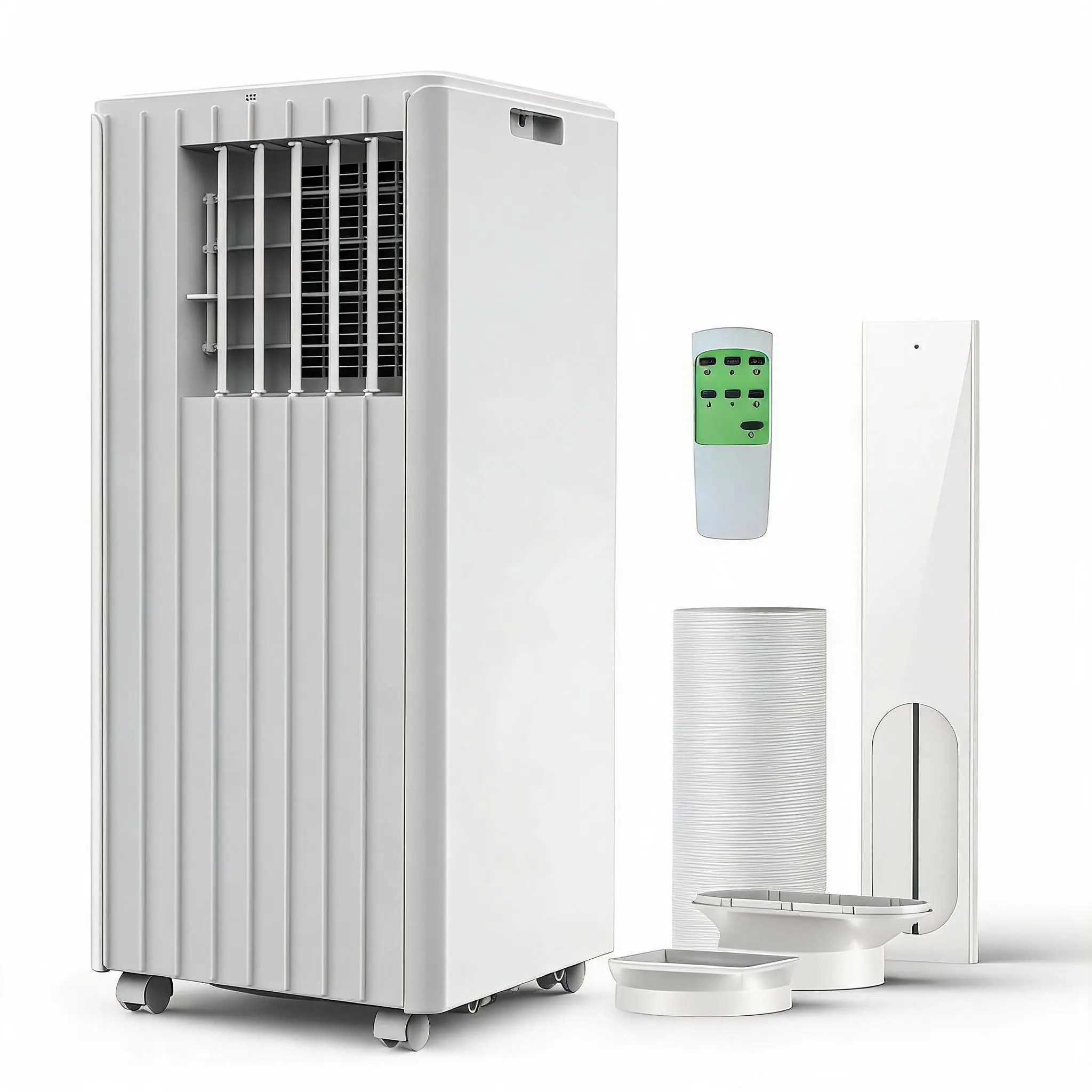 Garvee 8000 BTU Portable Air Conditioner - 4-in-1 3-Mode Residential Unit (Cooler, Portable Fan, Cooling Fan, Dehumidifier) for Single Room, Quiet 53db Run, 24H Timer, Window Kit, Remote, Easy Maintenance, White