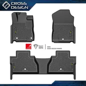 CROSSDESIGN 3D Molded Floor Mats TPE Liners Fit for 2014-2021 Toyota Tundra CrewMax  Upgraded Version