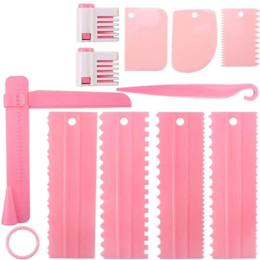 Cake Decorating Tool Set, 11pcs/set Cake Cream Scraper & Cake Leveler & Bread Slicer, Baking Tool Set for Home Kitchen, Pastry Decorating Tools, Cake Decoration Tools, Baking Supplies
