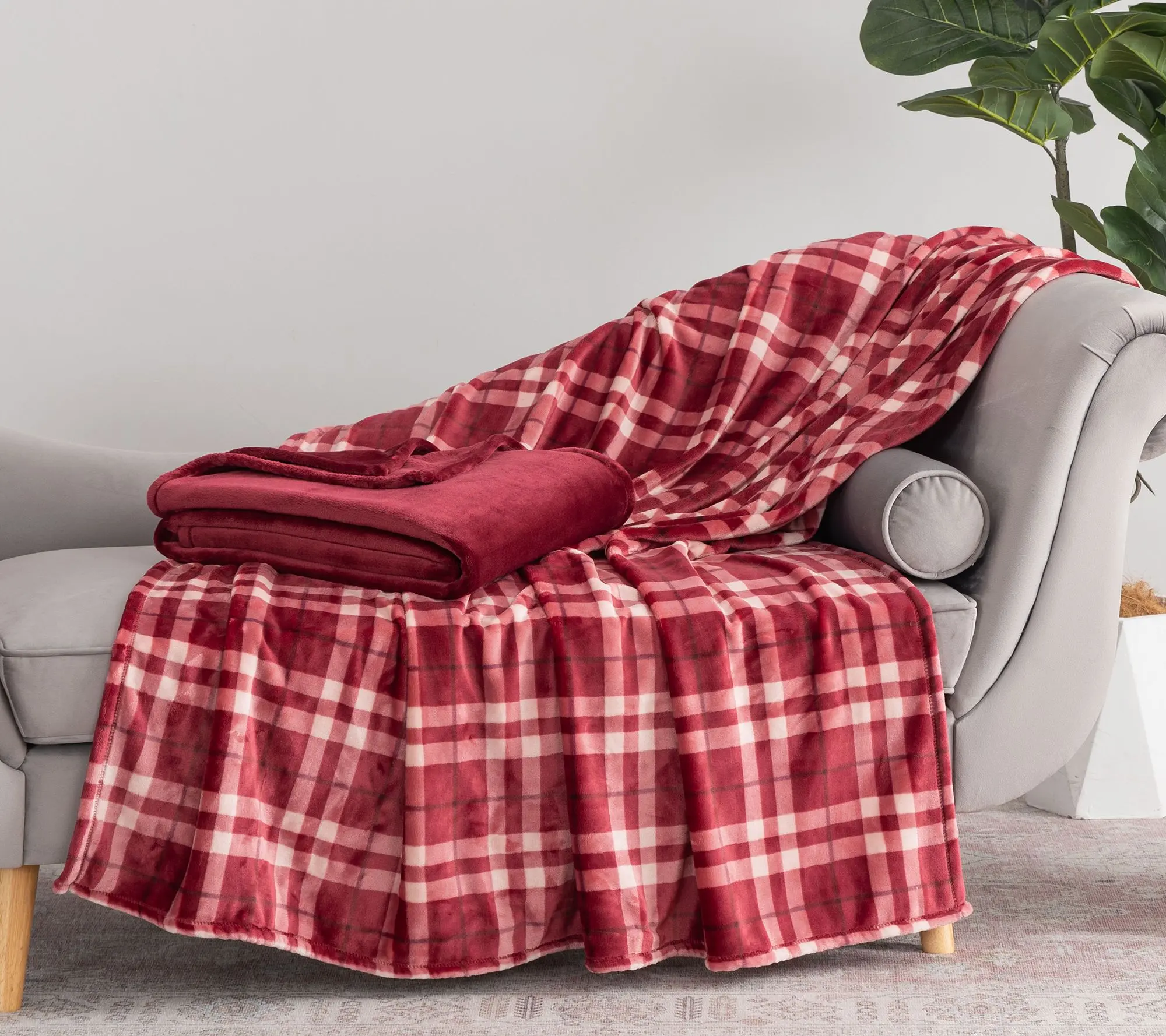 Berkshire Set of (2) 60x70 Velvetsoft Throws