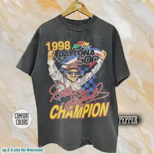 Comfort Colors Vintage 1998 Daytona 500 Dale Earnhardt T-Shirt, Nascar Racing Shirt, Retro 90s Racing Graphic Shirt Man Fabric Cotton Classic Crewneck