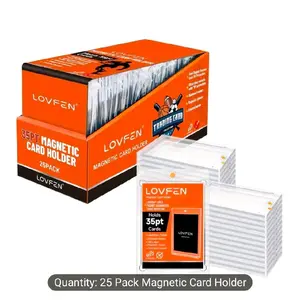 LOVFEN 35PT Magnetic Card Holder - 25 Pack - Holds 35pt Cards - Durable & Secure - Ideal for Trading Cards