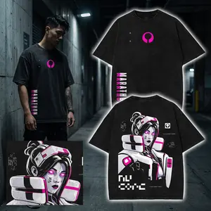 Thief Marathon Game Series Graphic Crewneck T-Shirt, Double-Sided Cyberpunk Game Tee, Hoodie Tank Top Sweatshirt Washed Cotton Unisex Streetwear Manswear gaming Love