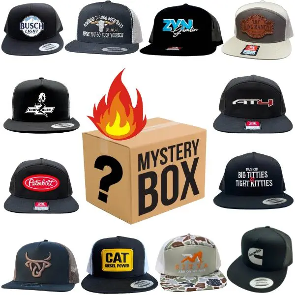 Trucker Hat Mystery Box | Funny Hat Gift Box | Unisex Snapback Hat Bundle | Surprise Cap Box for Him | Random Embroidered Hat | Casual Style Baseball Cap | New Hot Summer Hat Collection | Gift for Men & Women | Fitted Snapback Hat