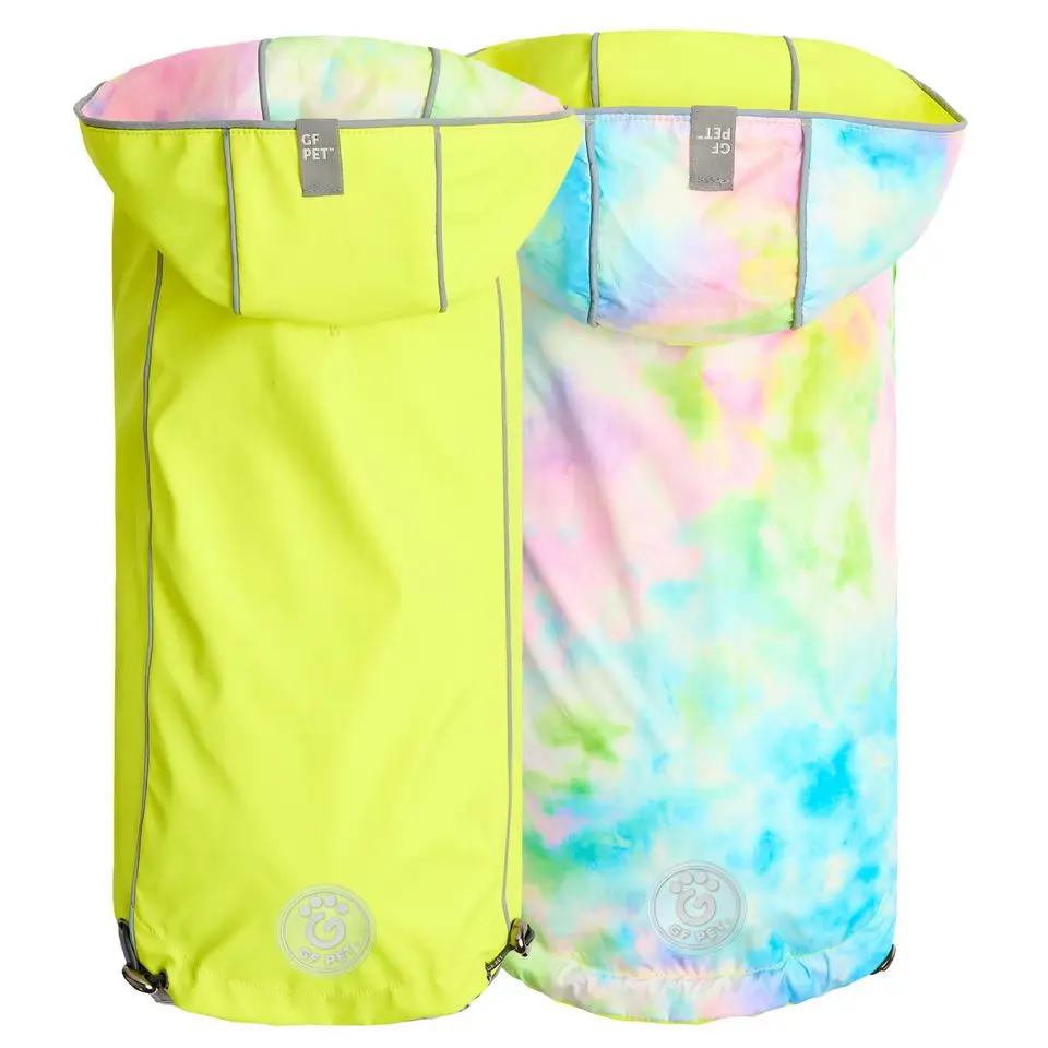 Reversible Dog Raincoat - Neon Yellow