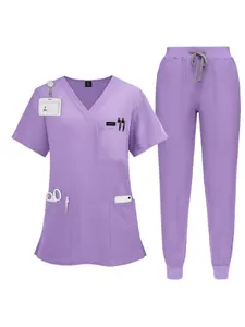 Comfortable Care Scrub Set Two-piece Set Short Sleeved Uniform Workwear Perfect for Hospitals and Pharmacists in Pharmacies