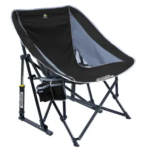 Outdoor Pod Rocker Foldable Rocking Camp Chair, Black