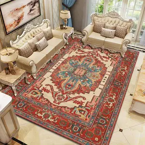 1 piece of velvet carpet, Home decorative rugs, with exquisite patterns, featuring blues as the base color, paired with colorful flowers and delicate borders, suitable for living rooms, bedrooms, available