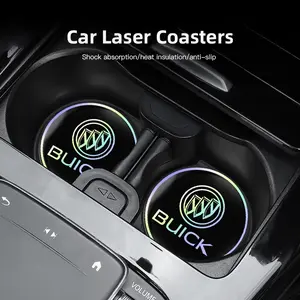 2PCS Car Water Coaster Pad Laser Water Coaster Car Interior Accessories For Buick Verano Envision Avenir Lacrosse Regal Encore Excelle Enclave Anthem Cascada
