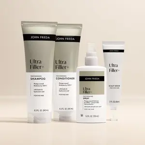 John Frieda Complete ULTRAfiller+ Thickening Line, Includes Thickening Shampoo, Conditioner, Spray + Scalp Serum!