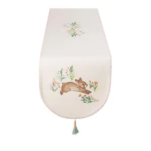 Design Imports Reversible Spring Bunny Emblem Table Runner