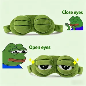 3D Sad Frog Sleep Eye Mask, Adjustable Elastic Strap, Soft Plush Fabric, Light Blocking Blindfold for Travel, Nap, Office & Home, Unique Gag Gift for Meme Lovers