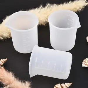 Silicone Measuring Cup, 5 Counts/set Clear Liquid Measuring Cup with Handle, Multifunctional Measuring Cup for Baking Cooking, Kitchen Gadgets, Kitchenware, Kitchen Measuring Utensils