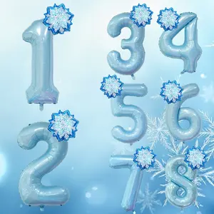 Winter Snowflake Balloon Set, 32 Inch Foil Digital Balloons, Perfect for Birthday Parties, Indoor & Outdoor Decorations
