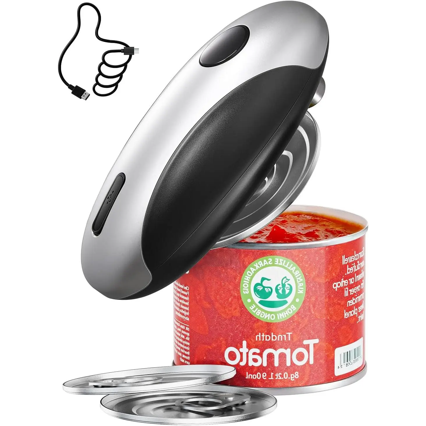 Rechargeable Electric Can Opener - Smooth Edge, One-Touch Automatic Can Opener for Seniors & Arthritis, Hands-Free Can Openers for Kitchen, Type-C Fast Charge, Compact Portable Can Openers