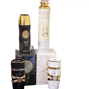 Lattafa ASAD 100ml Eau de Parfum & YARA Moi 100ml Eau de Parfum Bundle Set with 200ml Perfumed Spray & 300ml Air Freshener - Bold Luxury Fragrance Combo